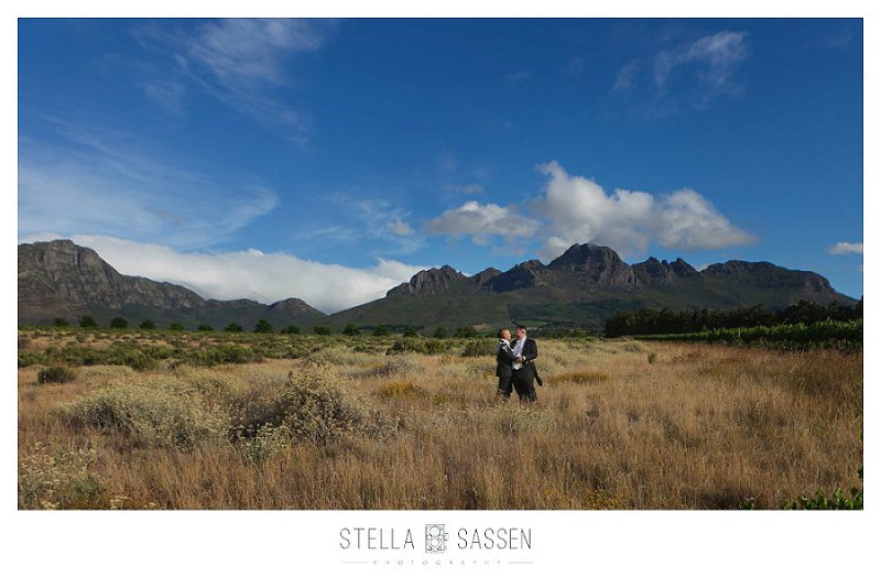 LGBTQI gay couple wedding photo in nature