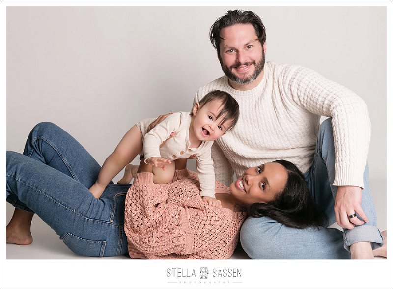 Unposed, natural studio photoshoot with a toddler