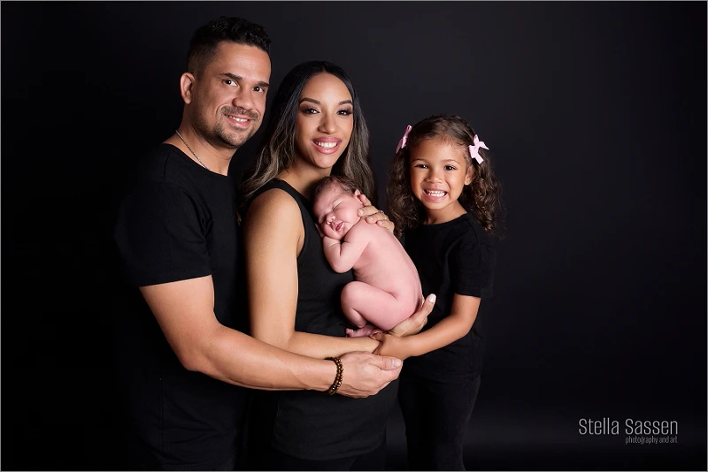 family newborn shoot in studio